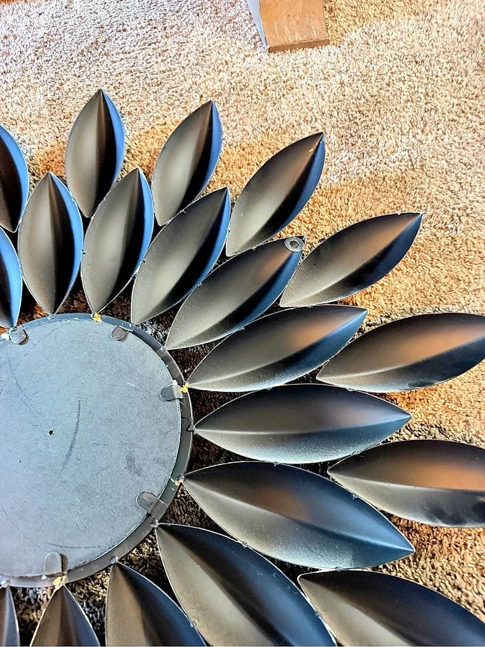 Sunburst Wall Mirror in Black & Gold